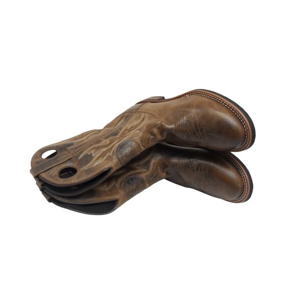 Laredo Men's 10" Cowboy Round Toe Leather Western Boots 7915 Brown Size 9D - Picture 4 of 8